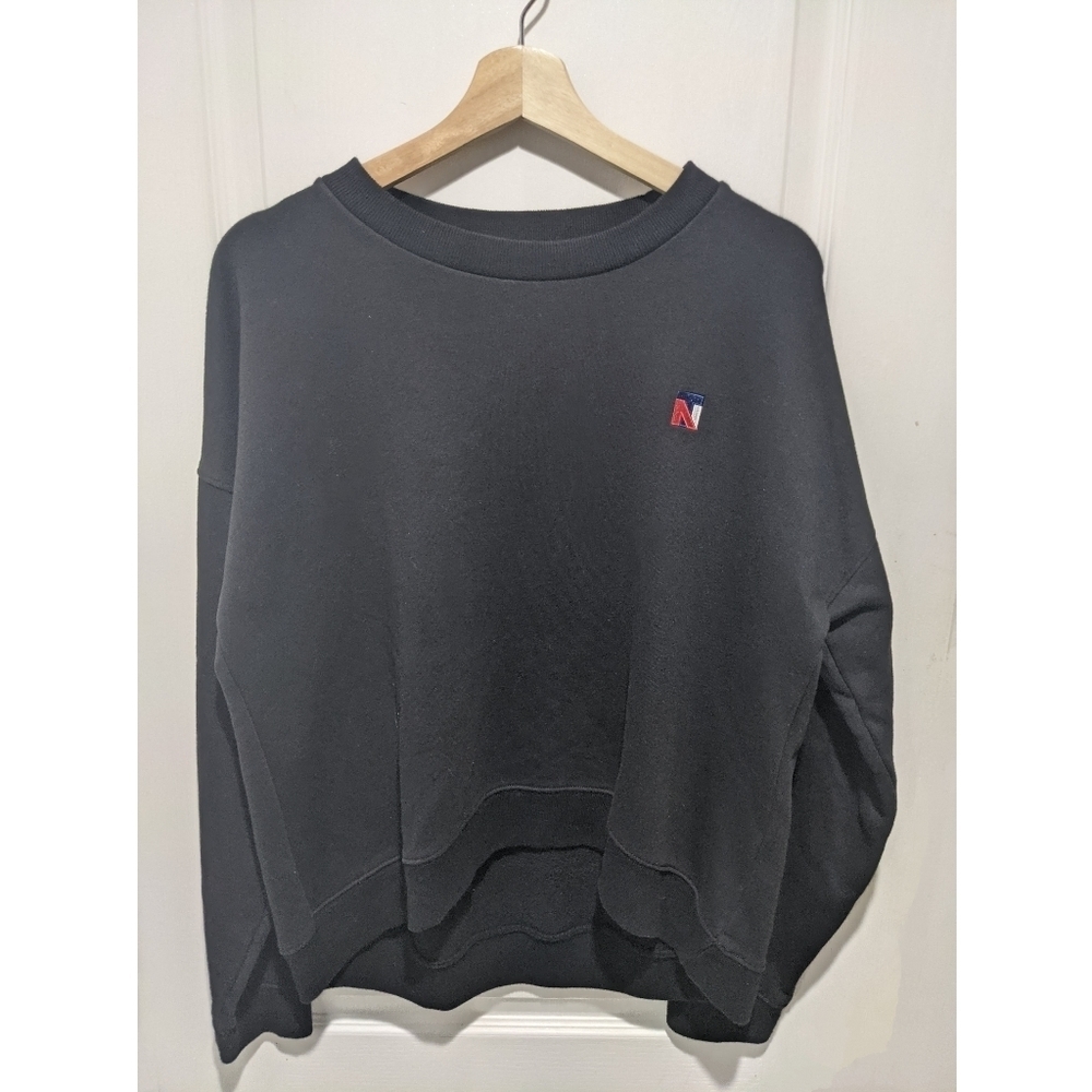 Aritzia Black Crewneck Sweatshirt with Small Red & Blue Logo